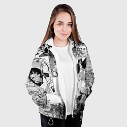 Куртка с капюшоном женская Человек Бензопила манга, цвет: 3D-белый — фото 2
