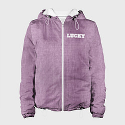 Куртка с капюшоном женская Розовые джинсы lucky 77, цвет: 3D-белый