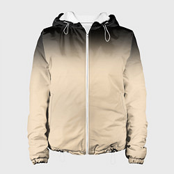 Куртка с капюшоном женская Градиент: от черного к телесному, цвет: 3D-белый