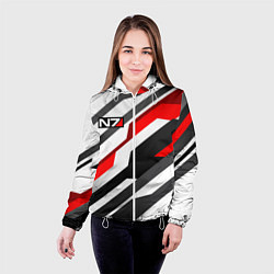 Куртка с капюшоном женская Mass effect - white uniform n7, цвет: 3D-белый — фото 2