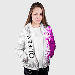 Куртка с капюшоном женская Queen rock legends: по-вертикали, цвет: 3D-белый — фото 2