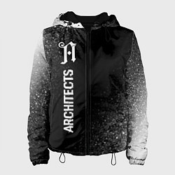 Куртка с капюшоном женская Architects glitch на темном фоне: по-вертикали, цвет: 3D-черный