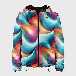 Женская куртка Волнообразная разноцветная абстракция