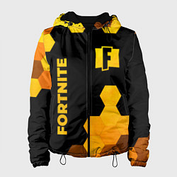 Куртка с капюшоном женская Fortnite - gold gradient вертикально, цвет: 3D-черный