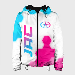 Куртка с капюшоном женская JAC neon gradient style вертикально, цвет: 3D-черный