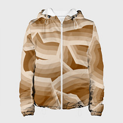 Куртка с капюшоном женская Кофейные линии, цвет: 3D-белый