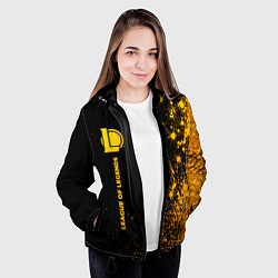Куртка с капюшоном женская League of Legends - gold gradient по-вертикали, цвет: 3D-черный — фото 2