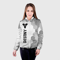 Куртка с капюшоном женская Destiny glitch на светлом фоне по-вертикали, цвет: 3D-белый — фото 2
