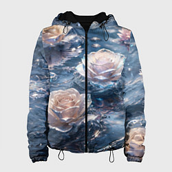 Женская куртка Белые розы на воде