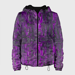 Куртка с капюшоном женская Фиолетовый металл модерн, цвет: 3D-черный