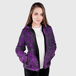 Куртка с капюшоном женская Фиолетовый металл модерн, цвет: 3D-черный — фото 2