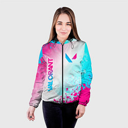 Куртка с капюшоном женская Valorant neon gradient style вертикально, цвет: 3D-черный — фото 2