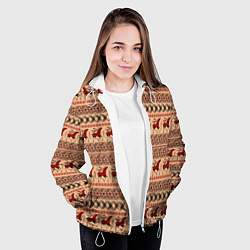 Куртка с капюшоном женская Мезенские олени, цвет: 3D-белый — фото 2