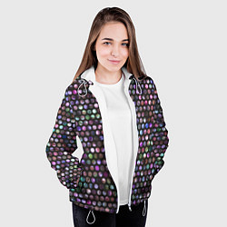 Куртка с капюшоном женская Пайетки, цвет: 3D-белый — фото 2