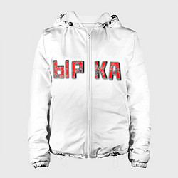 Куртка с капюшоном женская Красная ырка на белом фоне, цвет: 3D-белый