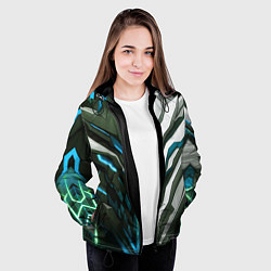 Куртка с капюшоном женская Броня адская и райская синяя, цвет: 3D-черный — фото 2