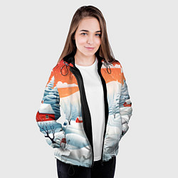 Куртка с капюшоном женская Зимнее очарование, цвет: 3D-черный — фото 2