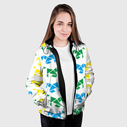 Куртка с капюшоном женская Origami horses, цвет: 3D-черный — фото 2