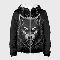 Куртка с капюшоном женская Серый хищник, цвет: 3D-белый