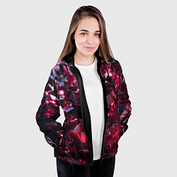 Куртка с капюшоном женская Плиты в стиле абстракционизм, цвет: 3D-черный — фото 2