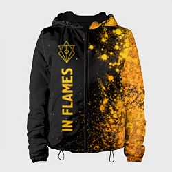 Куртка с капюшоном женская In Flames - gold gradient по-вертикали, цвет: 3D-черный