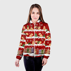 Куртка с капюшоном женская Капибара на отдыхе в городе, цвет: 3D-белый — фото 2