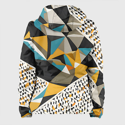 Женская куртка Красные жёлтые и чёрные треугольники / 3D-Черный – фото 2