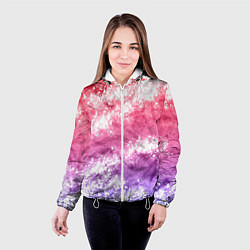 Куртка с капюшоном женская Сине-красная абстракция, цвет: 3D-белый — фото 2