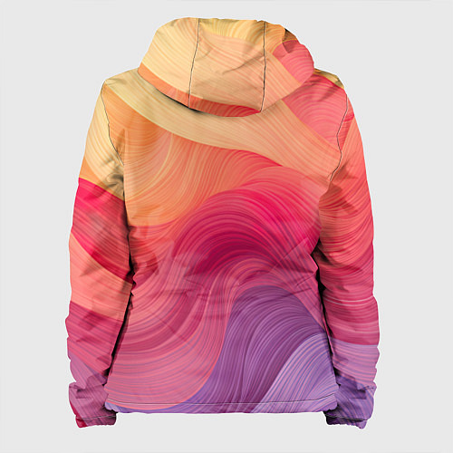 Женская куртка Желтый красный фиолетовый градиент / 3D-Черный – фото 2