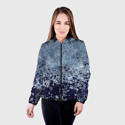 Куртка с капюшоном женская Абстракция - пятна чернил, цвет: 3D-черный — фото 2