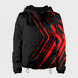 Куртка с капюшоном женская Красные стрелки, цвет: 3D-черный