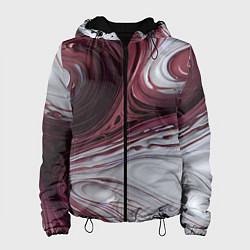 Куртка с капюшоном женская Бело-розовая краска, цвет: 3D-черный