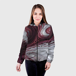 Куртка с капюшоном женская Бело-розовая краска, цвет: 3D-черный — фото 2