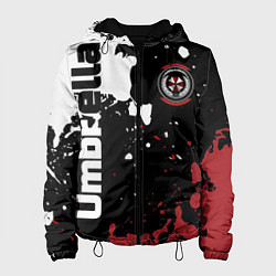 Куртка с капюшоном женская Umbrella Security на спортивном красно бело чёрном, цвет: 3D-черный