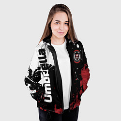 Куртка с капюшоном женская Umbrella Security на спортивном красно бело чёрном, цвет: 3D-черный — фото 2