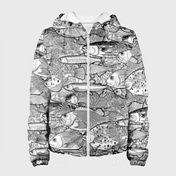 Куртка с капюшоном женская Экзотические рыбы в кораллах, цвет: 3D-белый