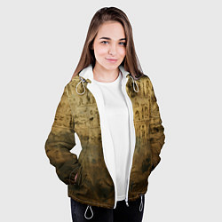 Куртка с капюшоном женская Древний папирус, цвет: 3D-белый — фото 2