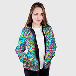 Куртка с капюшоном женская Узоры метаморфозы, цвет: 3D-черный — фото 2