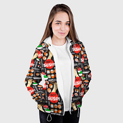 Куртка с капюшоном женская Best sushi, цвет: 3D-белый — фото 2