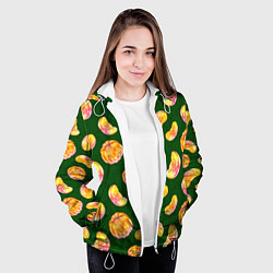 Куртка с капюшоном женская Мандариновые дольки, цвет: 3D-белый — фото 2