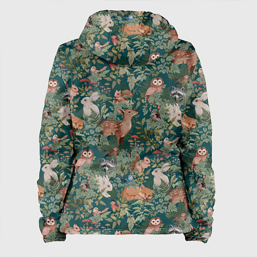 Женская куртка Goblincore - лес зверей / 3D-Черный – фото 2