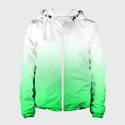 Куртка с капюшоном женская Градиент бело-зелёный, цвет: 3D-белый