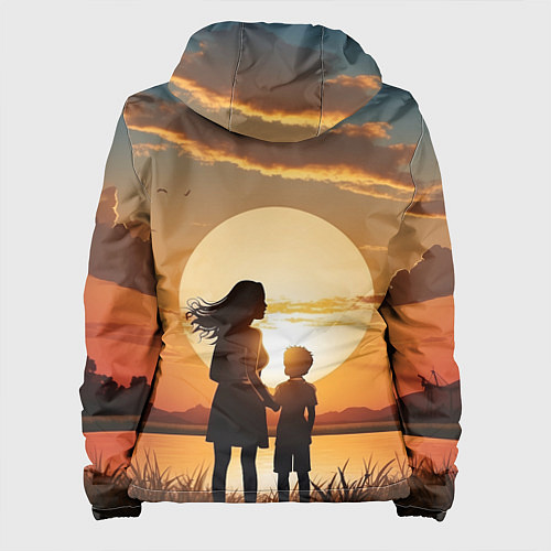 Женская куртка Мать и дитя на закате / 3D-Черный – фото 2