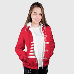 Куртка с капюшоном женская Christmas tree is happiness, цвет: 3D-белый — фото 2