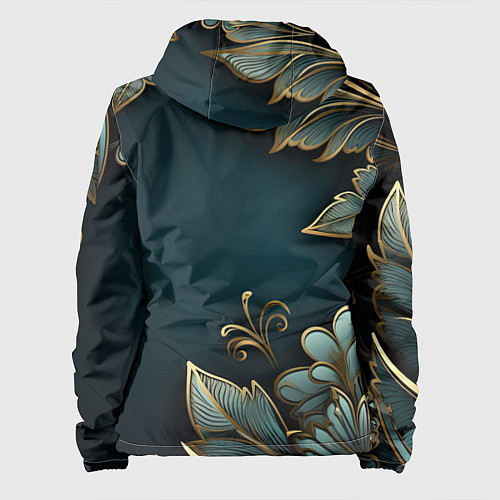 Женская куртка Золотые листья и герб России / 3D-Черный – фото 2