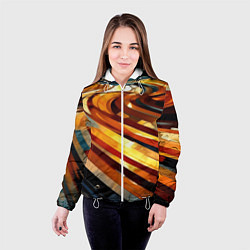 Куртка с капюшоном женская Абстрактная дорога, цвет: 3D-белый — фото 2