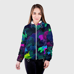 Куртка с капюшоном женская Хаотичный камуфляж, цвет: 3D-белый — фото 2