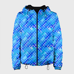Куртка с капюшоном женская Синяя сетка, цвет: 3D-черный