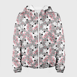 Куртка с капюшоном женская Котята с бантиками, цвет: 3D-белый