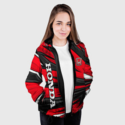 Куртка с капюшоном женская Red sport - honda, цвет: 3D-черный — фото 2